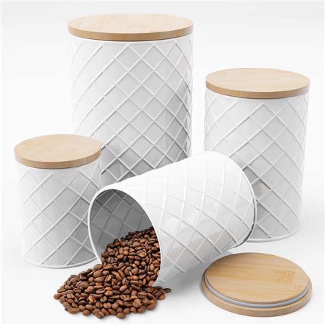 house-shaped white metal 24 container|white metal canisters.